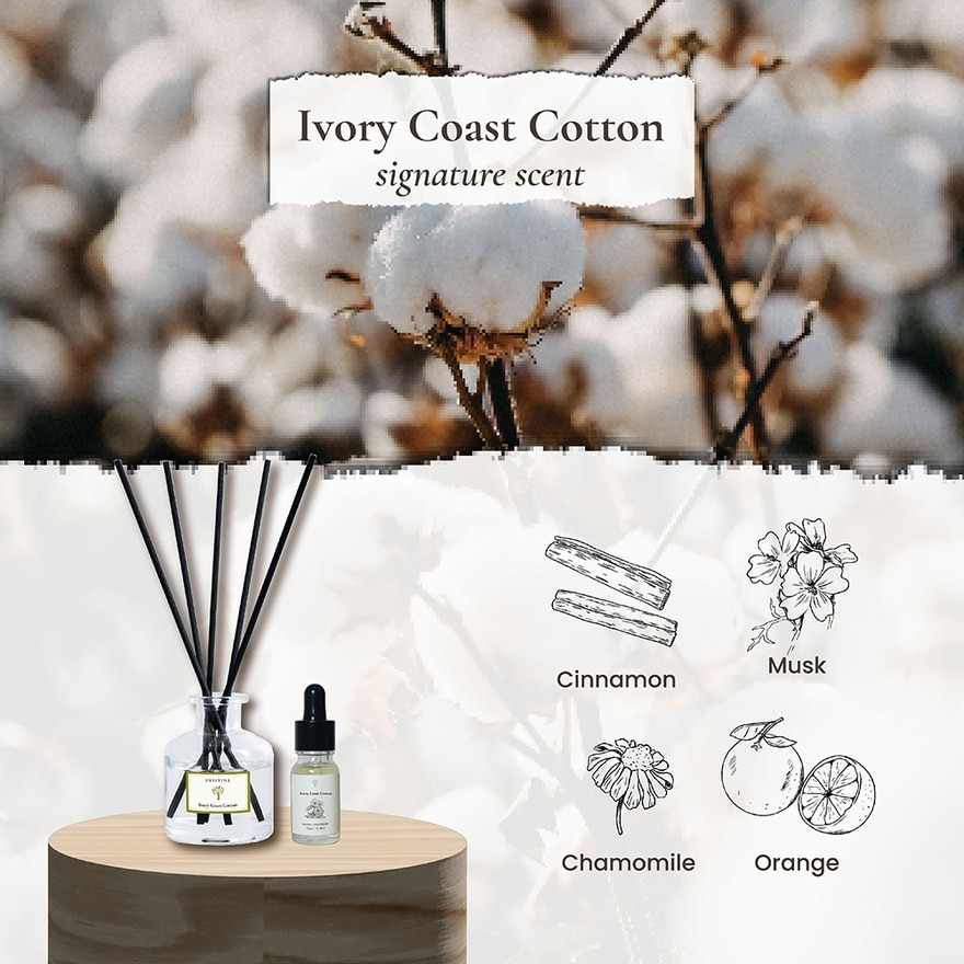 Aroma Concentrate 3rd Signature Series Ivory Coast Cotton (Comfort & Warm & Solace) Water Soluble Extract For Electronic Diffuser 10ml