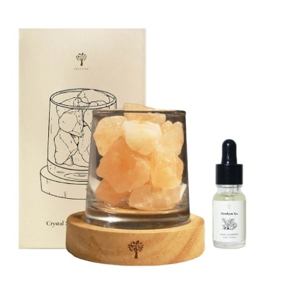 PRISTINE Limited Edition Aroma Crystal Stone Lamp with Himalayan Tea Aroma Concentrate (Clean Negative Ions & Deodorises The Air With The Feelings Of Purity & Classy) 1s