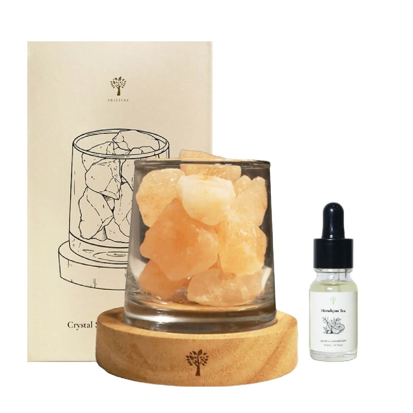 Limited Edition Aroma Crystal Stone Lamp with Himalayan Tea Aroma Concentrate (Clean Negative Ions & Deodorises The Air With The Feelings Of Purity & Classy) 1s