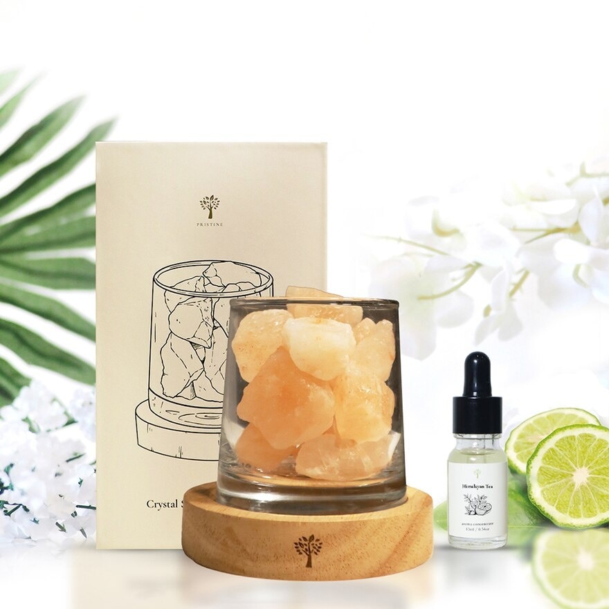 Limited Edition Aroma Crystal Stone Lamp with Himalayan Tea Aroma Concentrate (Clean Negative Ions & Deodorises The Air With The Feelings Of Purity & Classy) 1s