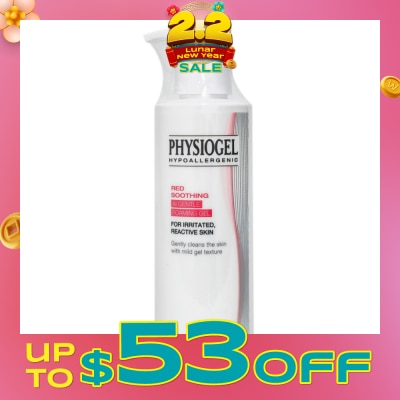 PHYSIOGEL Hypoallergenic Red Soothing Ai Gentle Foaming Gel (For Irritated & Reactive Skin) 180ml