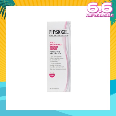 PHYSIOGEL Hypoallergenic Red Soothing AI Light Cream (For Oily & Irritated Skin) 50ml