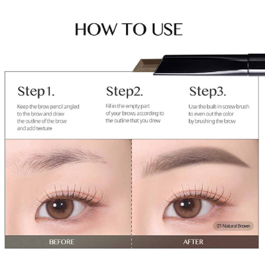 Kill Brown Auto Hard Brow Pencil 01 Natural Brown 1s