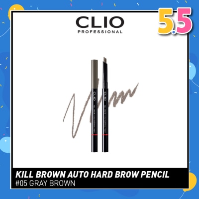 CLIO Kill Brown Auto Hard Brow Pencil 05 Gray Brown 1s