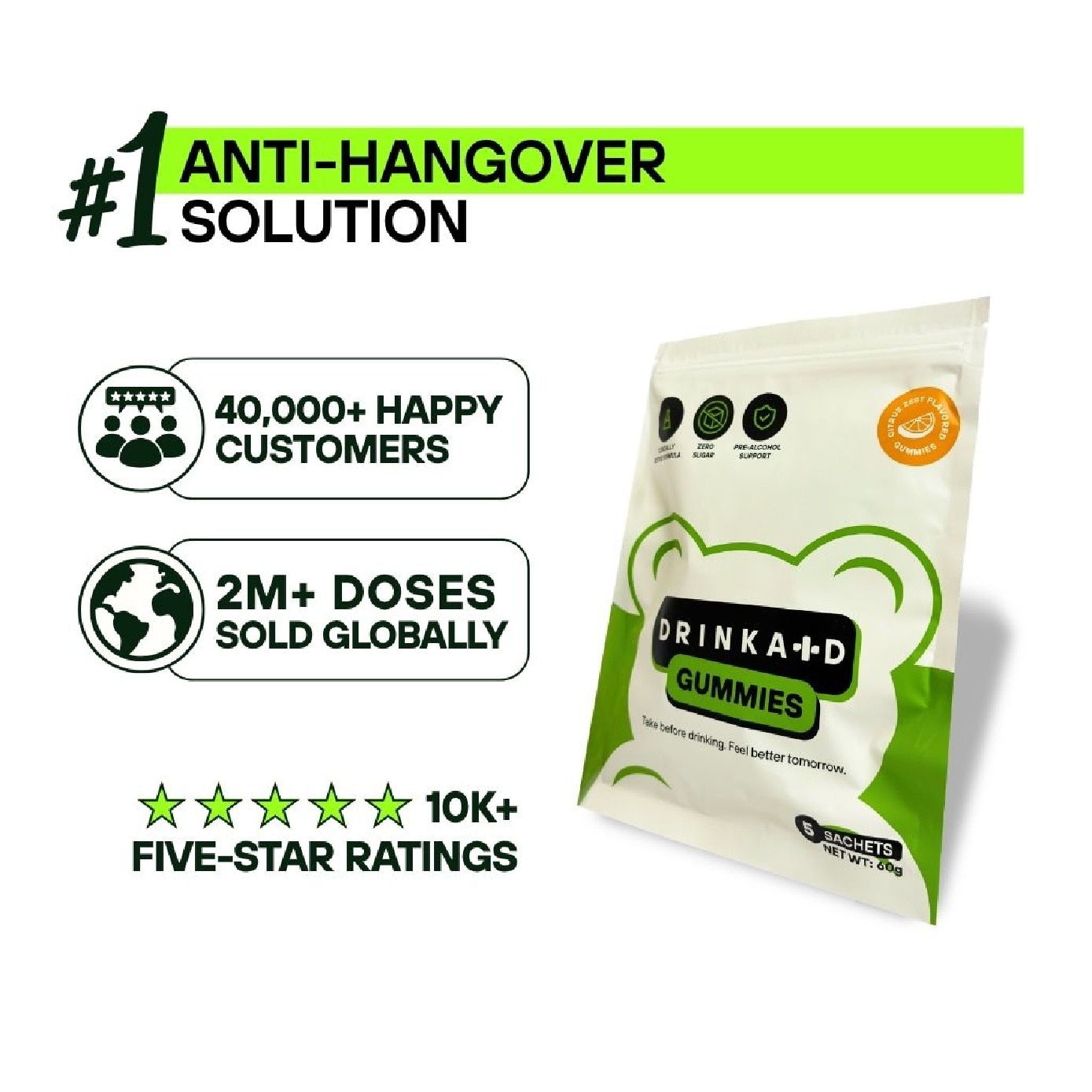 Anti-Hangover & Liver Protection Gummy Supplement 5s