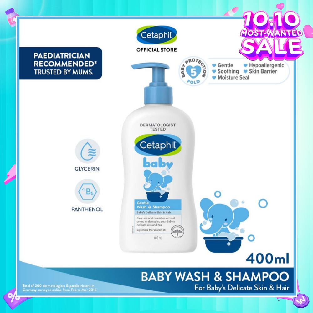 Baby Gentle Wash & Shampoo With Glycerin & Panthenol 400ml