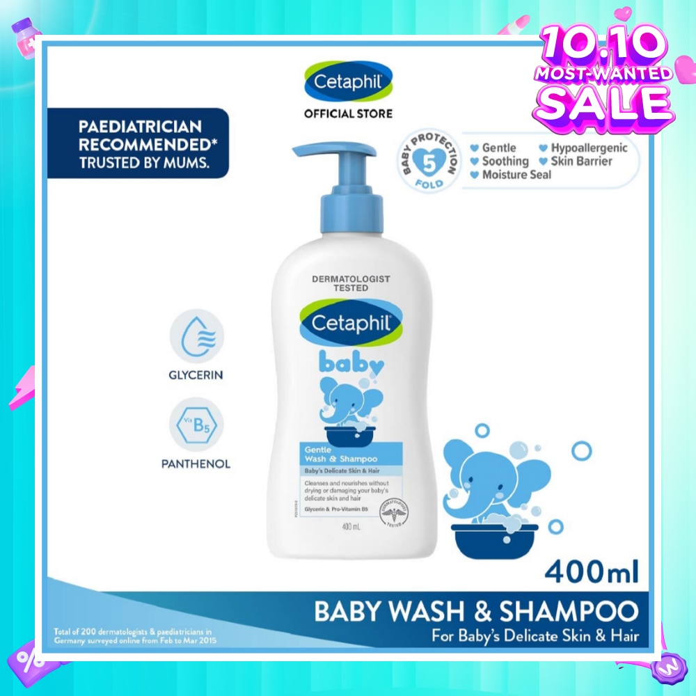 Baby Gentle Wash & Shampoo With Glycerin & Panthenol 400ml