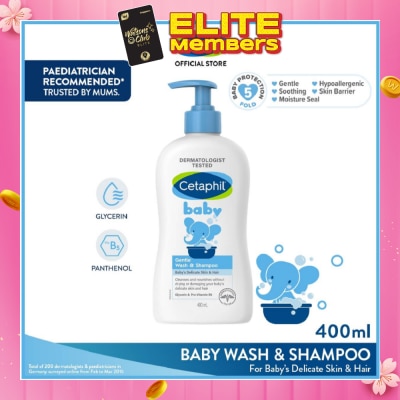 CETAPHIL BABY Baby Gentle Wash & Shampoo With Glycerin & Panthenol 400ml