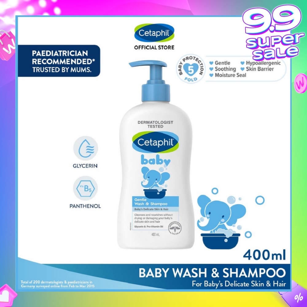 Baby Gentle Wash & Shampoo With Glycerin & Panthenol 400ml
