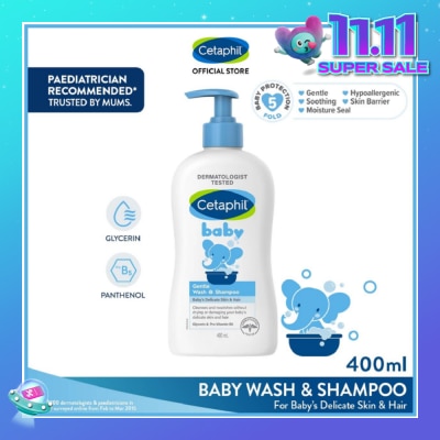 CETAPHIL BABY Baby Gentle Wash & Shampoo With Glycerin & Panthenol 400ml