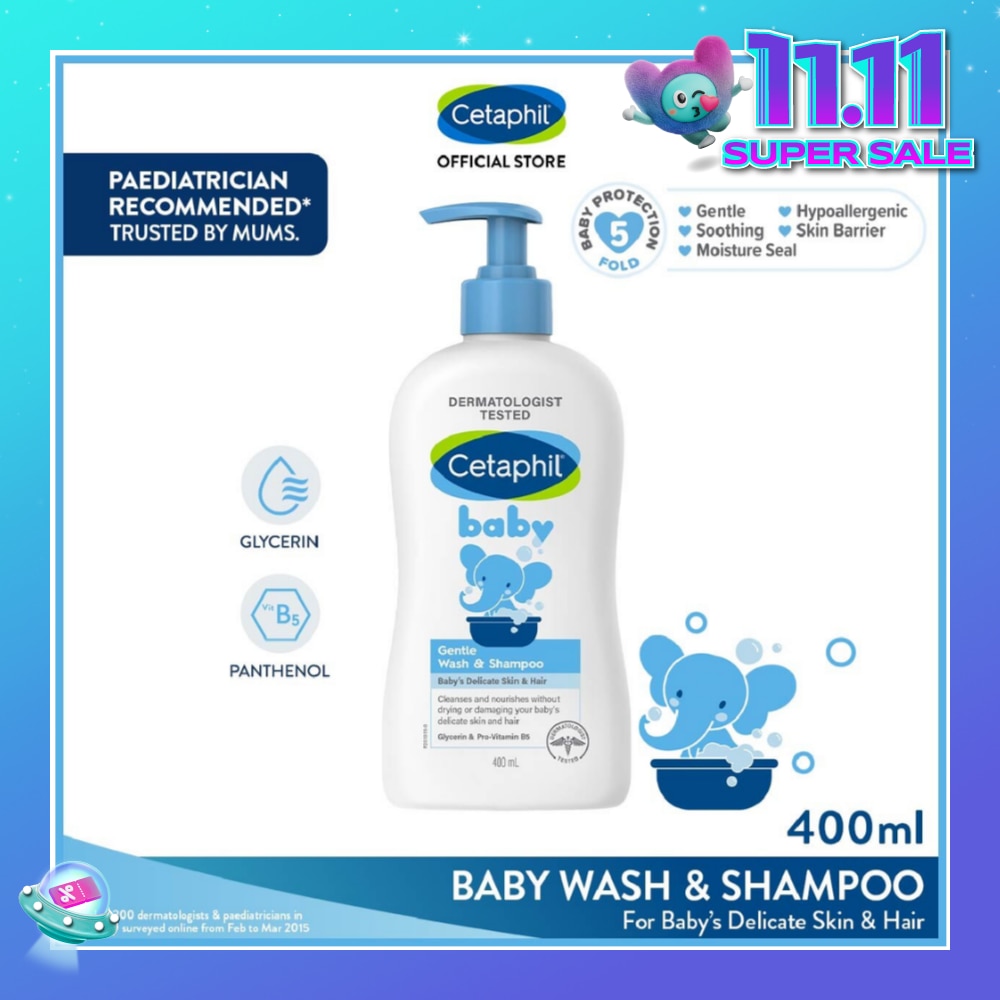 Baby Gentle Wash & Shampoo With Glycerin & Panthenol 400ml