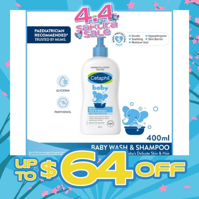 CETAPHIL BABY - Baby Gentle Wash & Shampoo With Glycerin & Panthenol 400ml