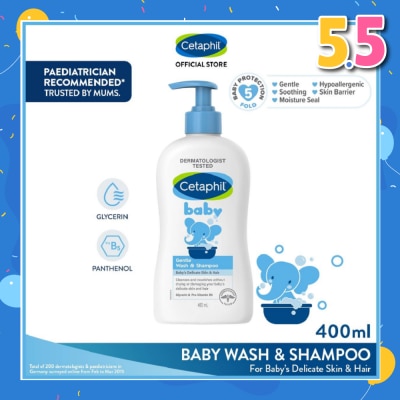 CETAPHIL BABY Baby Gentle Wash & Shampoo With Glycerin & Panthenol 400ml