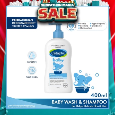 CETAPHIL BABY - Baby Gentle Wash & Shampoo With Glycerin & Panthenol 400ml