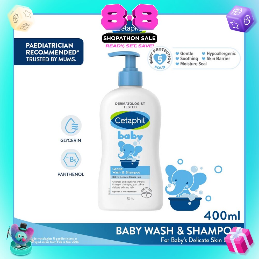 Baby Gentle Wash & Shampoo With Glycerin & Panthenol 400ml