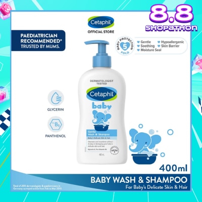 CETAPHIL BABY Baby Gentle Wash & Shampoo With Glycerin & Panthenol 400ml