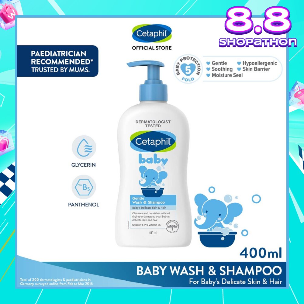 Baby Gentle Wash & Shampoo With Glycerin & Panthenol 400ml