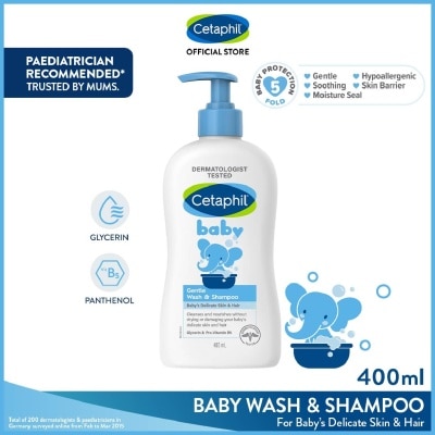 CETAPHIL BABY Baby Gentle Wash & Shampoo With Glycerin & Panthenol 400ml