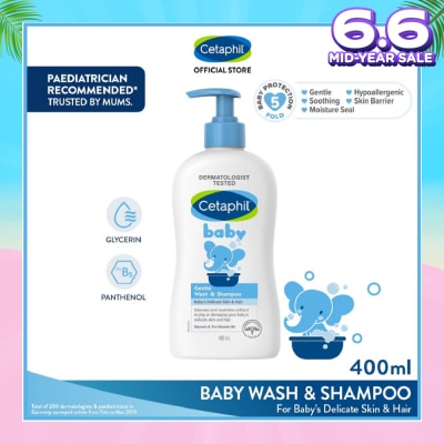 CETAPHIL BABY Baby Gentle Wash & Shampoo With Glycerin & Panthenol 400ml