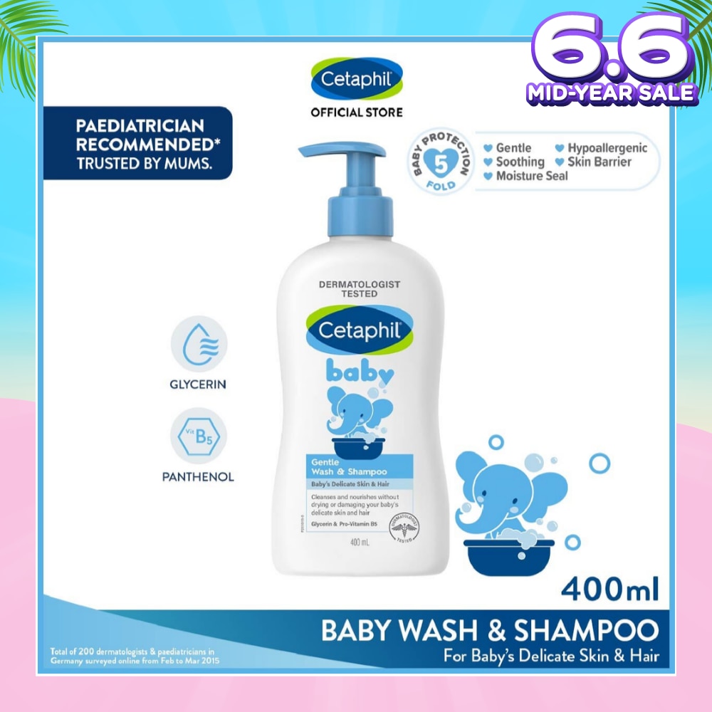 Baby Gentle Wash & Shampoo With Glycerin & Panthenol 400ml