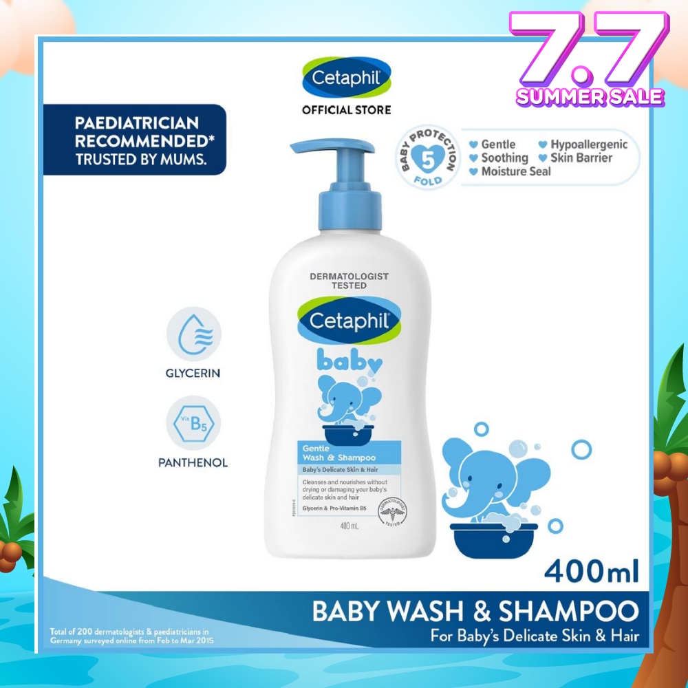 Baby Gentle Wash & Shampoo With Glycerin & Panthenol 400ml