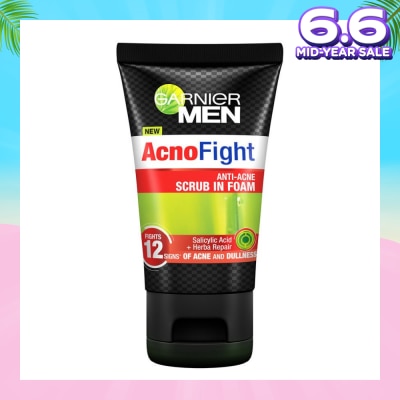GARNIER MEN Acno Fight Anti-Acne Scrub in Foam  (Anti-Acne) 100ml