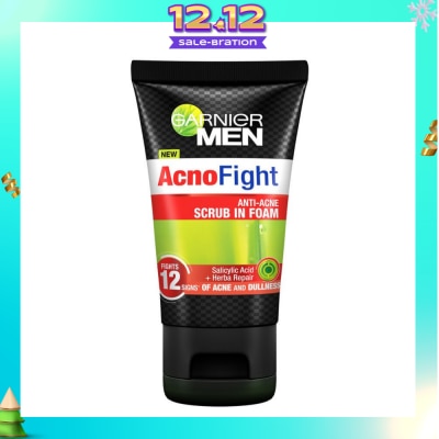 GARNIER MEN Acno Fight Anti-Acne Scrub in Foam  (Anti-Acne) 100ml
