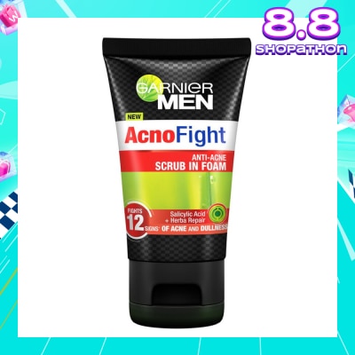 GARNIER MEN Acno Fight Anti-Acne Scrub in Foam  (Anti-Acne) 100ml