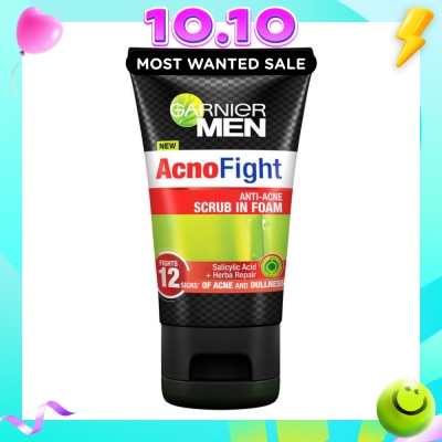 GARNIER MEN Acno Fight Anti Acne Scrub in Foam (Anti Acne) 100ml image
