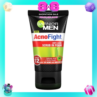 GARNIER MEN - Acno Fight Anti-Acne Scrub in Foam  (Anti-Acne) 100ml