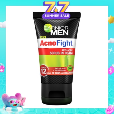 GARNIER MEN - Acno Fight Anti-Acne Scrub in Foam  (Anti-Acne) 100ml