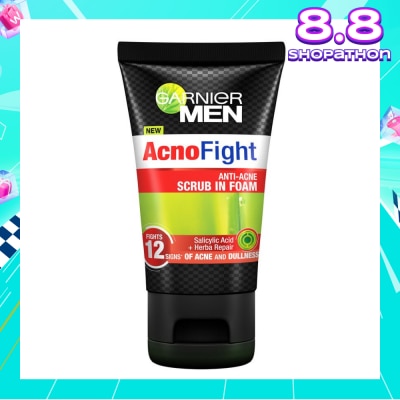 GARNIER MEN Acno Fight Anti-Acne Scrub in Foam  (Anti-Acne) 100ml