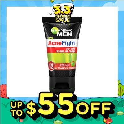 GARNIER MEN Acno Fight Anti-Acne Scrub in Foam (Anti-Acne) 100ml