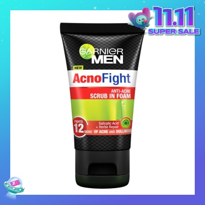 GARNIER MEN Acno Fight Anti-Acne Scrub in Foam  (Anti-Acne) 100ml