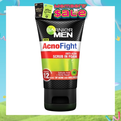 GARNIER MEN - Acno Fight Anti-Acne Scrub in Foam  (Anti-Acne) 100ml