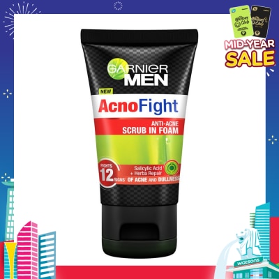 GARNIER MEN Acno Fight Anti-Acne Scrub in Foam  (Anti-Acne) 100ml