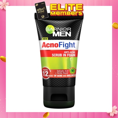 GARNIER MEN Acno Fight Anti-Acne Scrub in Foam  (Anti-Acne) 100ml