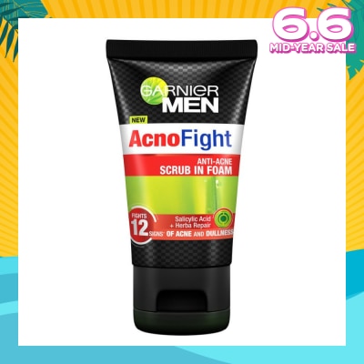 GARNIER MEN Acno Fight Anti-Acne Scrub in Foam  (Anti-Acne) 100ml