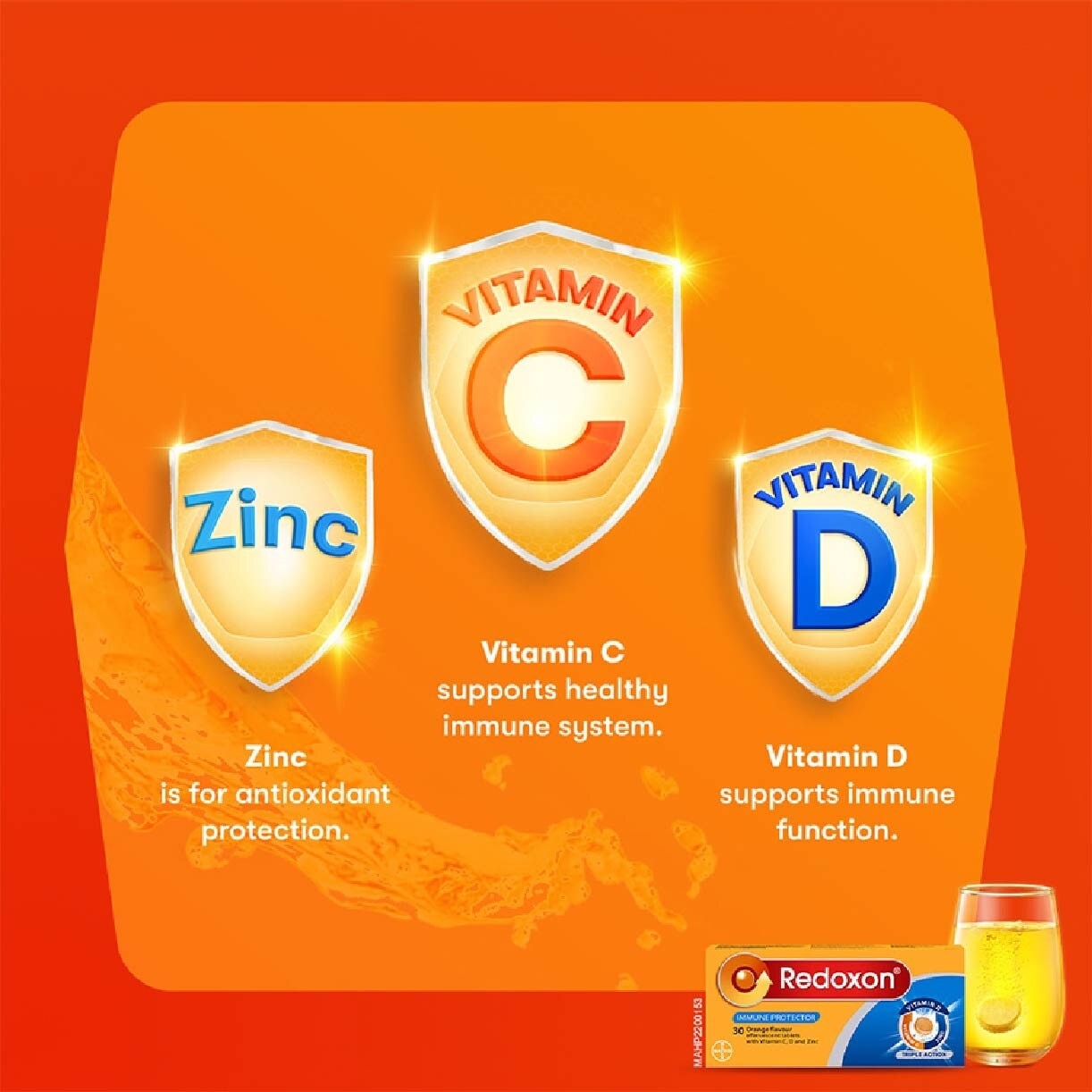 Triple Action Vitamin C, D & Zinc Immunity Effervescent Blackcurrant 15s