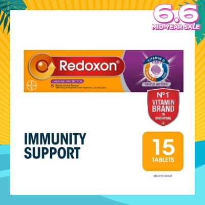 REDOXON Triple Action Vitamin C, D & Zinc Immunity Effervescent Blackcurrant 15s