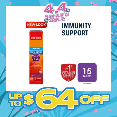 REDOXON - Triple Action Vitamin C, D & Zinc Immunity Effervescent Blackcurrant 15s