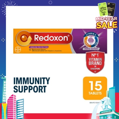 REDOXON Triple Action Vitamin C, D & Zinc Immunity Effervescent Blackcurrant 15s
