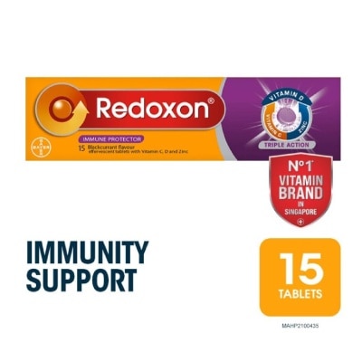 REDOXON Triple Action Vitamin C, D & Zinc Immunity Effervescent Blackcurrant 15s