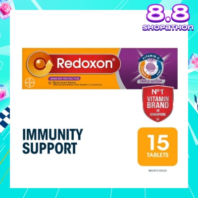 REDOXON Triple Action Vitamin C, D & Zinc Immunity Effervescent Blackcurrant 15s