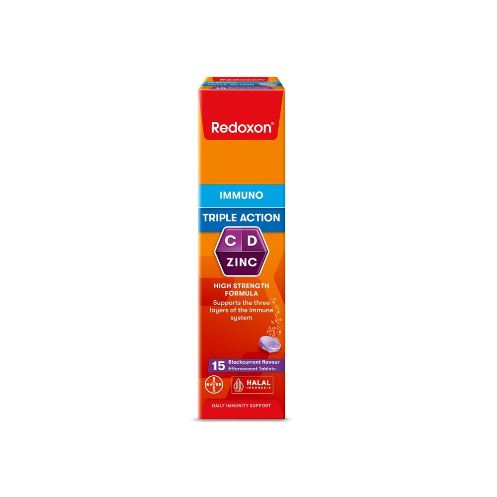 Triple Action Vitamin C, D & Zinc Immunity Effervescent Blackcurrant 15s