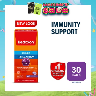 REDOXON - Triple Action Vitamin C, D & Zinc Immunity Effervescent Blackcurrant 30s