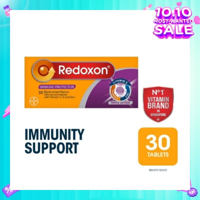 REDOXON Triple Action Vitamin C, D & Zinc Immunity Effervescent Blackcurrant 30s