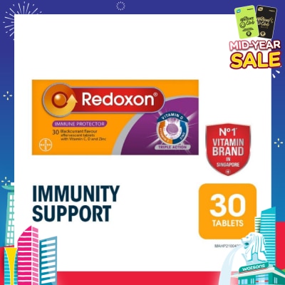 REDOXON Triple Action Vitamin C, D & Zinc Immunity Effervescent Blackcurrant 30s