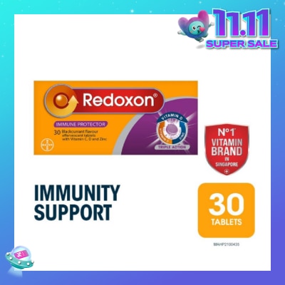 REDOXON Triple Action Vitamin C, D & Zinc Immunity Effervescent Blackcurrant 30s