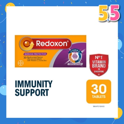 REDOXON Triple Action Vitamin C, D & Zinc Immunity Effervescent Blackcurrant 30s